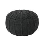 Corisande Knitted Cotton Pouf - Christopher Knight Home