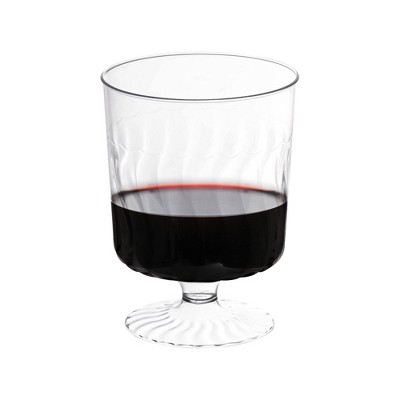 Clear Plastic Pedestal Wine Glasses Set of 240