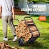 VEVOR Firewood Log Cart, 250 lbs Load Capacity, Outdoor and Indoor Wood Rack Storage Mover with Pneumatic Rubber Wheels, Black - 3 of 4