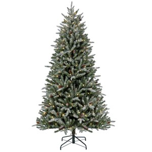 National Tree Company 7 ft. Pre-Lit Snowy Olallie Pine Tree with LED Lights - 1 of 3