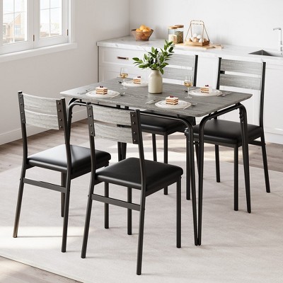 Whizmax 5-Piece Set for Home Kitchen Breakfast Nook, with 4 Upholstered Chairs, Dining Table for 4