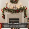 Best Choice Products 9ft Pre-Lit Pre-Decorated Garland w/ PVC Branch Tips, 50 Lights, Pine Cones, Berries - 2 of 4
