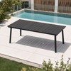 Crestlive Products Outdoor Dining Table for 4-6 People Patio Rectangle Table with Durable Wood-Like Tabletop and Umbrella Hole Black - 3 of 4