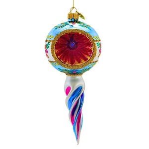 Huras Family 8.0 Inch Merry & Bright Loxi Twist Ball Twist Deep Reflector Tree Ornaments - 1 of 3