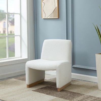 CENGHU Comfy Accent Chair, Upholstered Armless Chair with Wood Legs and Soft Fabric, for Small Living Spaces, Living Room, Bedroom