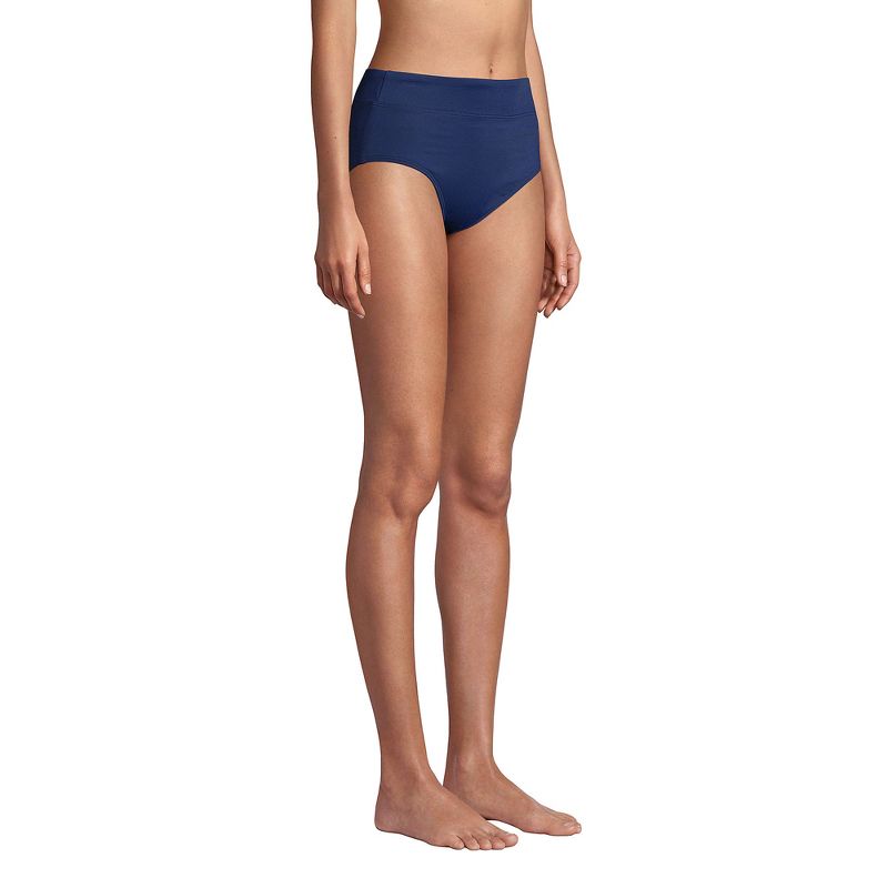 Lands' End Women's Long Chlorine Resistant Tummy Control High Waisted Bikini Swim Bottoms, 4 of 6