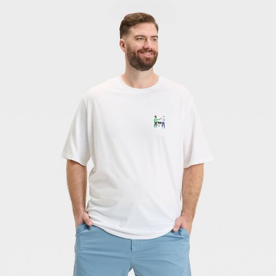 Men's Big & Tall Embroidered T-Shirt - Goodfellow & Co™ Chalk White XXLT