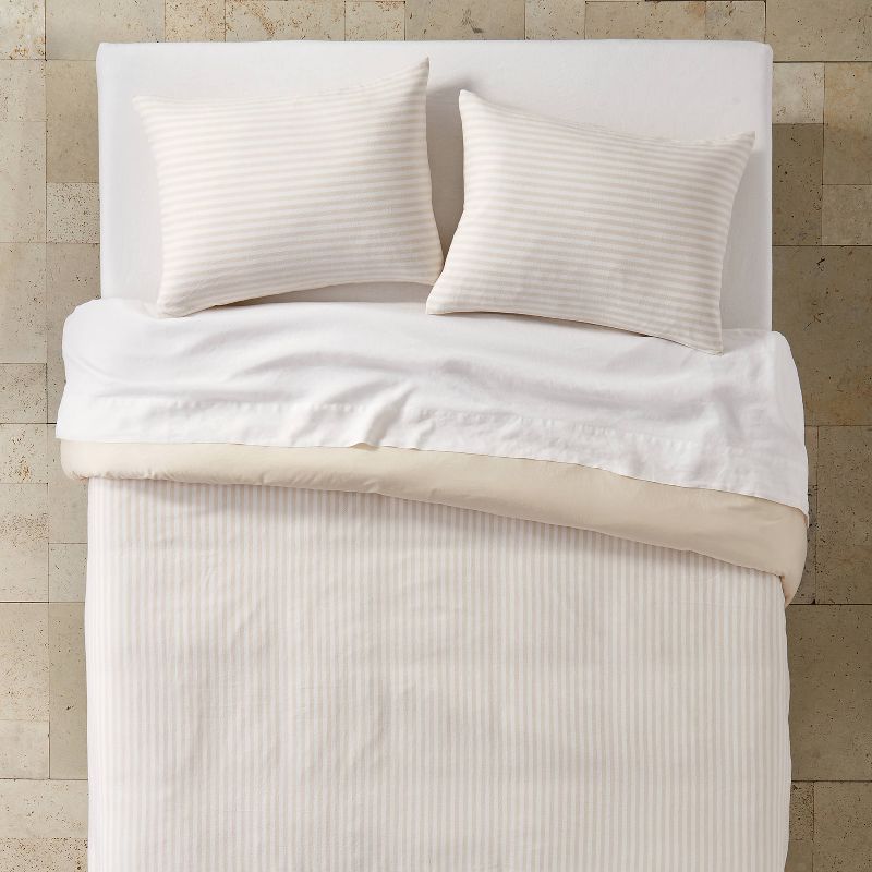Heavyweight Linen Blend Stripe Duvet & Pillow Sham Set - Casaluna™, 3 of 9