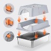 Stainless Steel Cat Litter Box with Lid & Scoop, Large Enclosed High Sided Litter Box, Carbon Filters, Odor Free, Easy Cleaning for Big Cats - 2 of 4