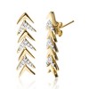 Haus of Brilliance 18K Yellow Gold Plated Silver 1/5 Cttw Diamond Chevron Arrow Stud Earring - 2 of 4