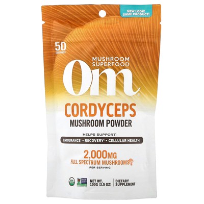 Om Mushrooms Mushroom Powder, Cordyceps, 3.5 oz (100 g)