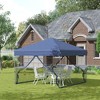 Outsunny 10' x 10' Pop Up Canopy Party Tent with Center Lift Hook Design, 3-Level Adjustable Height, Easy Move Roller Bag - 2 of 4