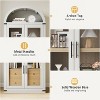 71.4in Arched Bookshelf, Farmhouse Bookcase with Doors and Drawers, Wooden Display Cabinet Rounded Bookcases for Living Room, Kitchen, Office - 3 of 4