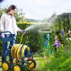 Tangkula 4-Wheel Garden Water Hose Reel Cart, Heavy Duty Wheel Water Planting Cart with Non-slip Crank Handle, Outdoor Slide Hose Guide System Blue/Grey - 2 of 4
