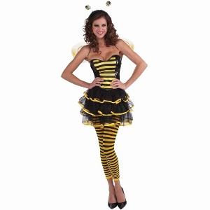 Forum Novelties Black & Yellow Striped Bee Leggings Hosiery Costume Accessory - 1 of 1