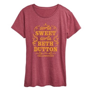 Women's - Yellowstone - Sorta Sweet Sorta Beth Dutton Short Sleeve Graphic T-Shirt - 1 of 4