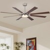 YUHAO 72 in. indoor Brushed Nickel Downrod Standard Ceiling Fan with Light, Remote Control Included and Wood Blades - 3 of 4