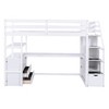 NicBex Twin Size Bunk Bed with Desk Loft Bed Bed Frame with Storage Racks, Drawers, Stairs, Guardrails, No Box Spring Required - 3 of 4