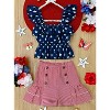 Perfect Little Patriot Stars Top and Striped Short Set Mia Belle Girls - 2 of 4