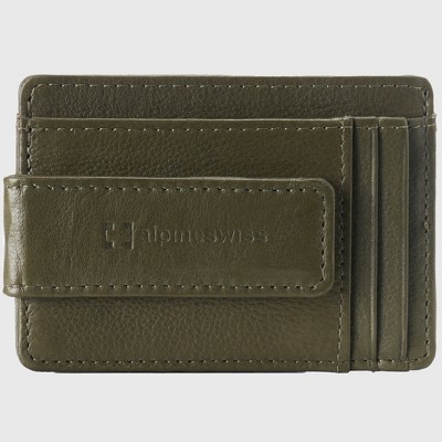 Alpine Swiss Harper Mens RFID Slim Money Clip Front Pocket Wallet Minimalist Leather ID Card Holder