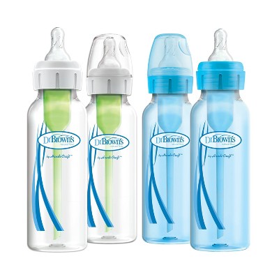 Image of Dr. Brown's Options+ Anti-Colic Bottle - Blue and Clear - 8oz/4pk