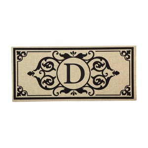 Evergreen Flag Cambridge Monogram Burlap Sassafras Switch Mat, Letter D - 1 of 4