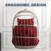 CAVINAS Outdoor Egg Swing Chair,Rattan Patio Hanging Chair with Cushion,Outdoor Swing for Backyard Porch Courtyard,Red - 4 of 4