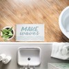 Stupell Industries Make Waves Aqua Blue Printed Plush Bathroom Floor Mat, design by Lettered and Lined - 4 of 4