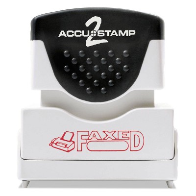 Accustamp2 Pre-Inked Shutter Stamp with Microban Red FAXED 1 5/8 x 1/2 035583