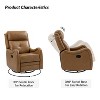 Flavio Genuine Leather Swivel Rocker Recliner with nailhead trims for living room | ARTFUL LIVING DESIGN - 3 of 4