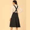 INSPIRE CHIC Women's Vintage Plaid A-Line Tartan Suspender Midi Skirt - 3 of 4