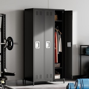 Garvee Steel Storage Locker Cabinet, 72" Heavy-Duty Metal Locker for School, Gym & Office, Black - 1 of 4