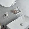 BWE Single Handle Wall Mount Spout Waterfall Bathroom Faucet in Brushed Nickel - 3 of 4