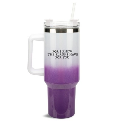 100 North For I Know The Plans I Have For You Faith Wrap-Around 40 Oz. Stainless Steel Water Bottle Coffee Mug, Spill & Leak Resistant, Travel Tumbler