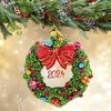 Huras Family 5.0 Inch Wreath With Presents 2024 Dated Christmas Heirloom Tree Ornaments - 3 of 3