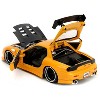 1993 Mazda RX-7 "HKS Power" Yellow with Carbon Hood "JDM Tuners" Series 1/24 Diecast Model Car by Jada - 4 of 4