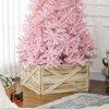 HOMCOM Wooden Christmas Tree Collar Box, 28" Farmhouse Christmas Tree Base Cover, Xmas Decoration for Home, Holiday, Light Distressed Wood Finish - 3 of 4
