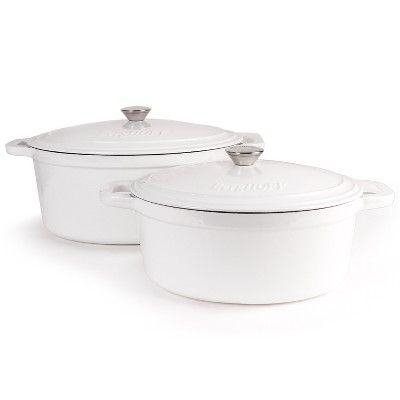 Berghoff Neo 3pc Cast Iron Cookware Set, 3qt. Covered Dutch Oven & 10 Fry  Pan, Oyster : Target