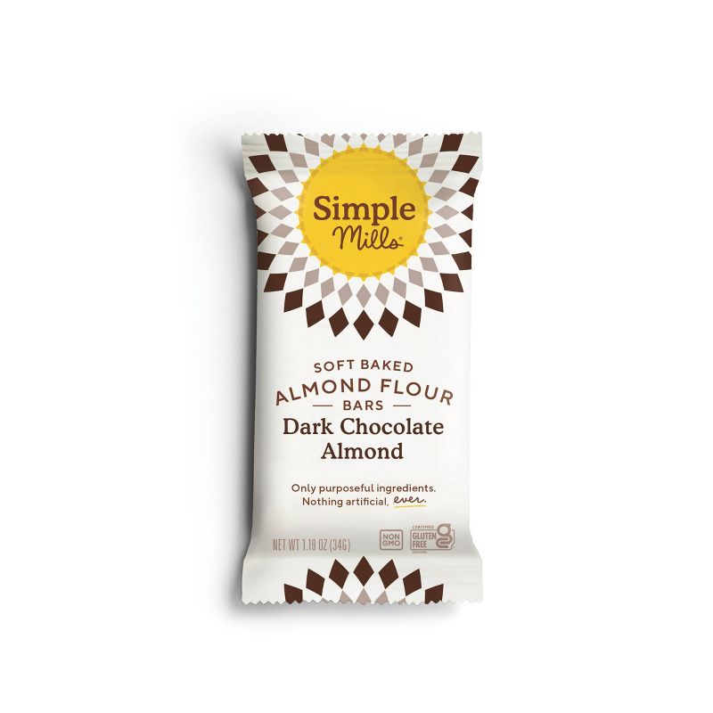 Simple Mills Gluten Free Dark Chocolate Almond Soft-Baked Almond Flour Bars - 5ct, 4 of 7