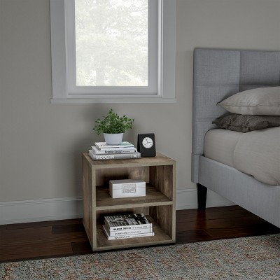 Hasting Home Rustic Wood Stackable Cube End Table