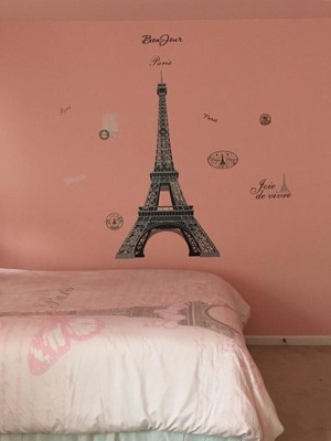 Eiffel Tower Peel And Stick Giant Wall Decal Black - Roommates : Target