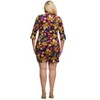 24seven Comfort Apparel Plum Floral Print Keyhole Neckline Sheath Dress - 3 of 3