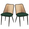 NicBex Boucle Rattan Dining Chairs Set of 2,Armless Upholstered Kitchen Chair with Natural Cane Back for Dining Room,Kitchen - 4 of 4