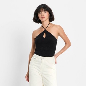 Women's Halter Sweater Bodysuit - Future Collective - 1 of 3