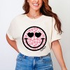 S.W.Smiley Leopard Heart Eyes Smiley - Women's Garment Dyed Graphic T-Shirt - 3 of 4