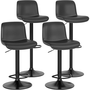 Modern Bar Stools Set Adjustable Swivel Bar Chairs with Back PU Leather for Bar, Dining Room Counter Home Kitchen Barstools - 1 of 4