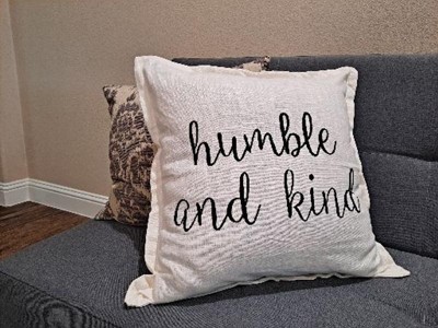 Humble and Kind Script Decorative Pillow Cover, Lush Decor