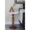 Mango Wood and Marble Accent Table White - Olivia & May - 2 of 4