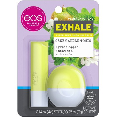 eos flavorlab Lip Balm Stick & Sphere - Exhale - Green Apple Tonic - 0.39oz
