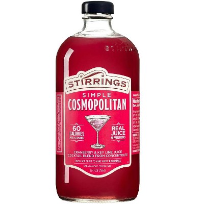 Stirrings Simple Cosmopolitan Cocktail Mix 750ml Bottles - Real Juice No Preservatives - 60 Calories - Drink Mixer